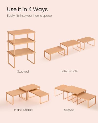 SONGMICS Cabinet Organizer Shelf, Spice Rack, Kitchen Storage