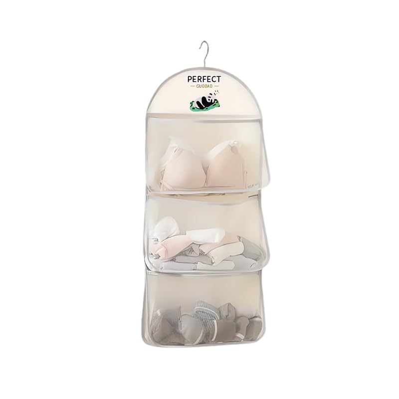 Multi-Layer Hanging Mesh Organizer with Metal Hanger