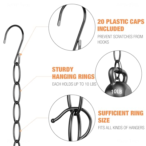 NiHome Space Saving Hangers 10-Pack, Metal Closet Organizer with Safety Cap, 7-Loop Retractable Design for Compact Storage. Ideal for Travel, Dorm & Office. Wrinkle-Reducing for All Garments