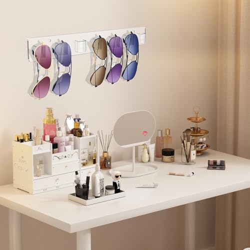 2-Pack Clear Acrylic Wall-Mounted Sunglasses Organizer