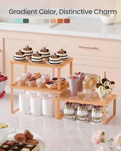 SONGMICS Cabinet Organizer Shelf, Spice Rack, Kitchen Storage