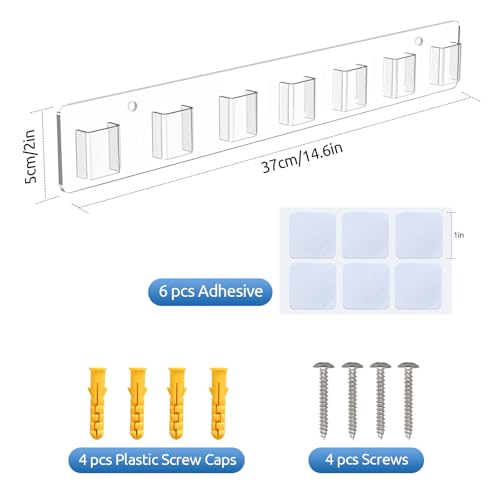 Meaocer Sunglasses Organizer 2 Pack, Wall Glasses Holder, Acrylic Sunglasses Display, Eyeglass Organizer for Multiple Glasses for Office & Home Decor, Unique Gifts for Husband, Women & Girls, Clear