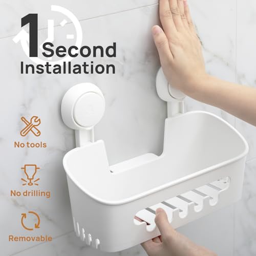 Suction Cup Shower Caddy Organizer Bathroom Shelf