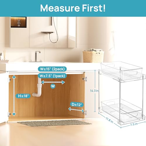 4-Pack 2-Tier Clear Pull-Out Under-Sink Organizers