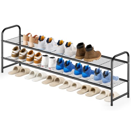 3-Tier Stackable Metal Shoe Rack for Closet & Entryway