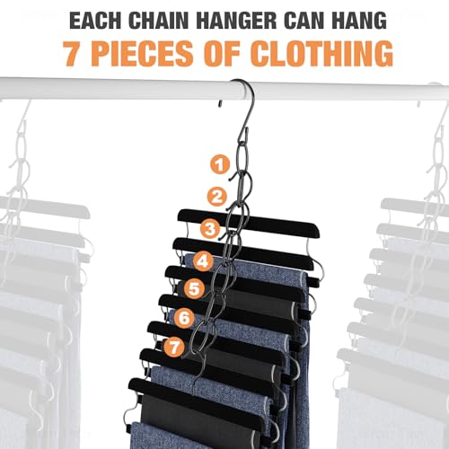 10-Pack 7-Loop Space-Saving Metal Hangers for Closet