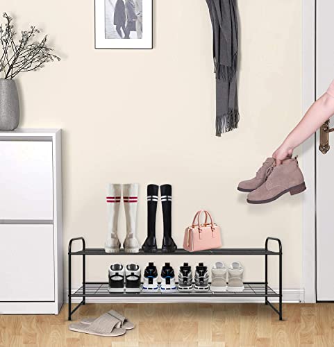 3-Tier Stackable Metal Shoe Rack for Closet & Entryway