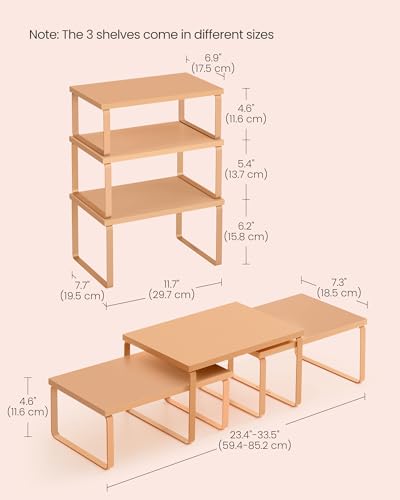 SONGMICS Cabinet Organizer Shelf, Spice Rack, Kitchen Storage
