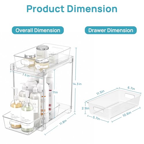 4-Pack 2-Tier Clear Pull-Out Under-Sink Organizers