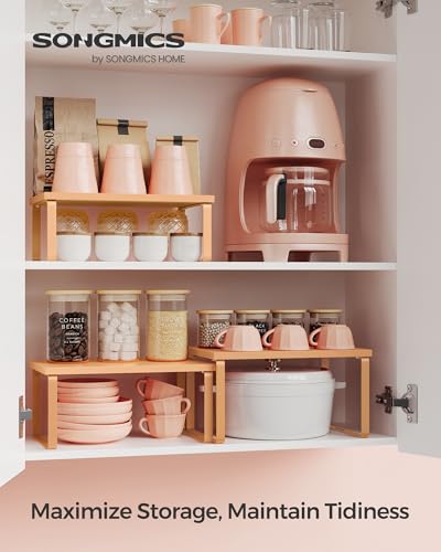 SONGMICS Cabinet Organizer Shelf, Spice Rack, Kitchen Storage