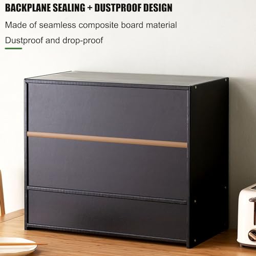 Bamboo Kitchen Pantry Cabinet with Doors, Sideboard Storage Shelving, Countertop Cupboard for Food, Dish Rack, and Bread Storage Bin - Stylish & Functional