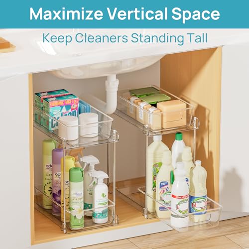 4-Pack 2-Tier Clear Pull-Out Under-Sink Organizers