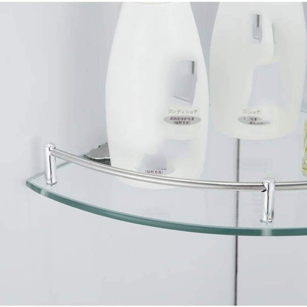 Wall-Mounted Tempered Glass Corner Shower Caddy Shelf