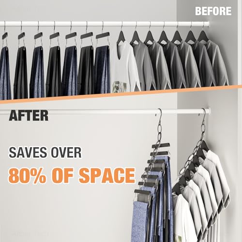 10-Pack 7-Loop Space-Saving Metal Hangers for Closet