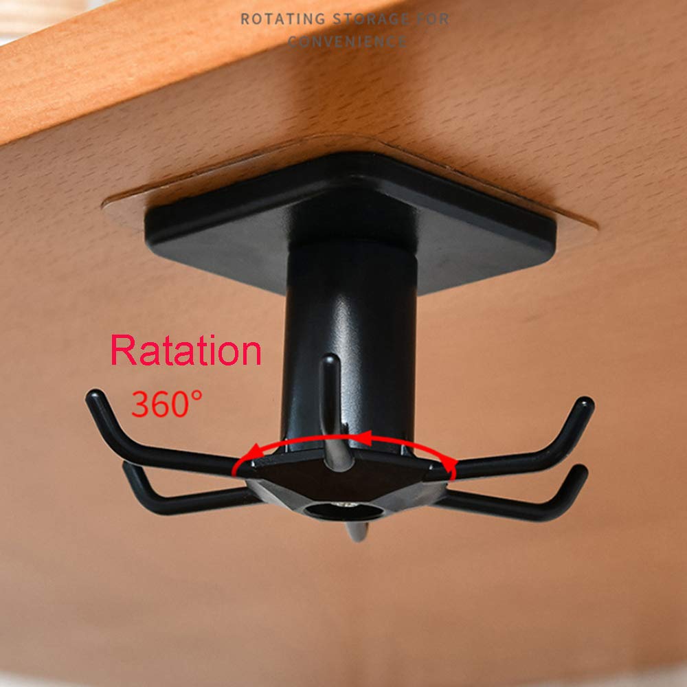 2-Pack 360° Rotating Under-Cabinet Utensil Hooks