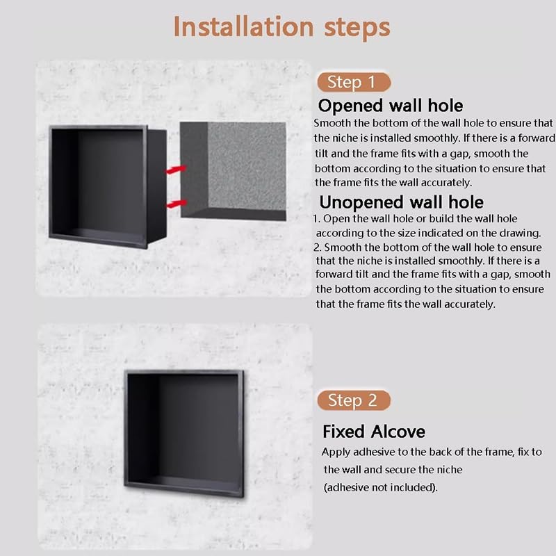 Double-Tier Stainless Steel Recessed Shower Niche Shelf