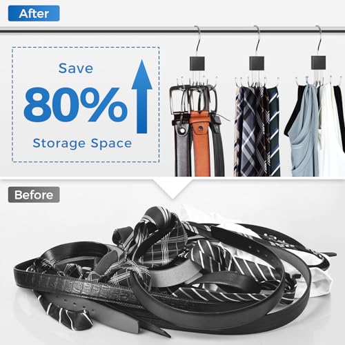 2-Pack 360° Rotating Belt & Accessory Hanger Organizer