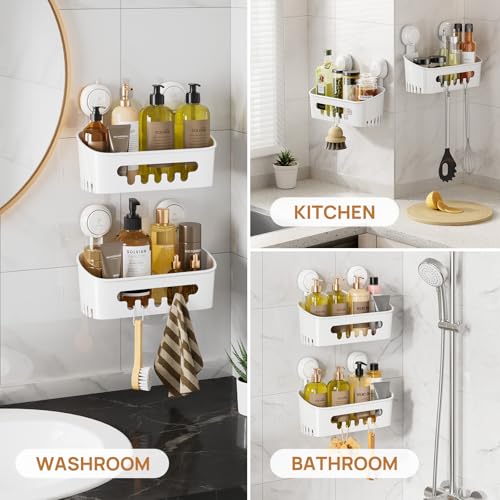 Suction Cup Shower Caddy Organizer Bathroom Shelf