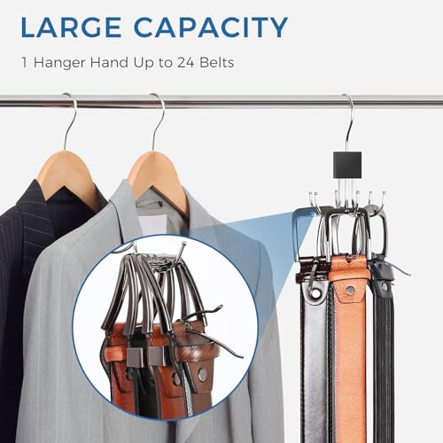 2-Pack 360° Rotating Belt & Accessory Hanger Organizer