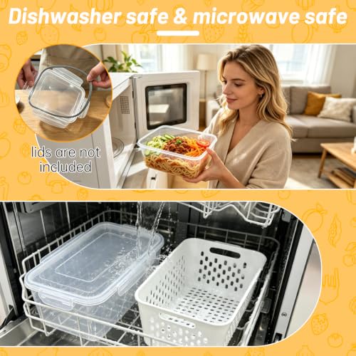 IKKAB 3 Pack Fruit Storage Containers for Fridge with Removable Colander