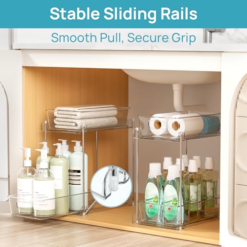 4-Pack 2-Tier Clear Pull-Out Under-Sink Organizers