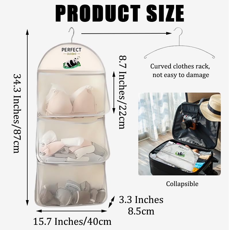 Multi-Layer Hanging Mesh Organizer with Metal Hanger
