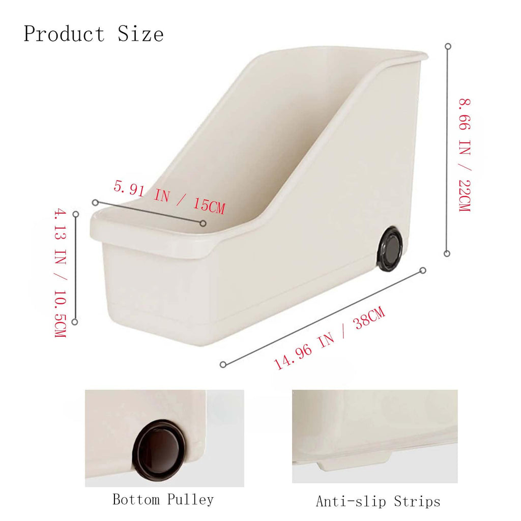Multi-Use Pull-Out Cabinet Bin with Rolling Wheels Under Sink Storage Basket for Kitchen & Bathroom Perfect for Pantry & High Cabinets (Small Size)