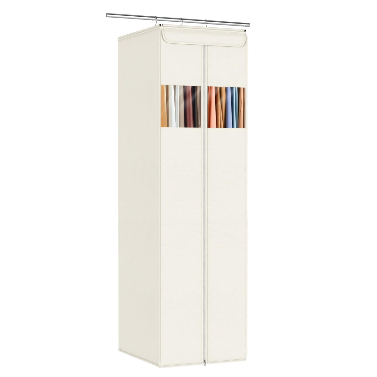 Zilink Clear Garment Bags for Hanging Clothes Large Hanging Garment Bag for Closet Storage with Clear Window Space Saving Garment Storage Bags for Suits, Coats, Dresses