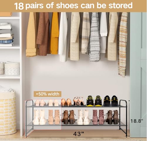 3-Tier Stackable Metal Shoe Rack for Closet & Entryway