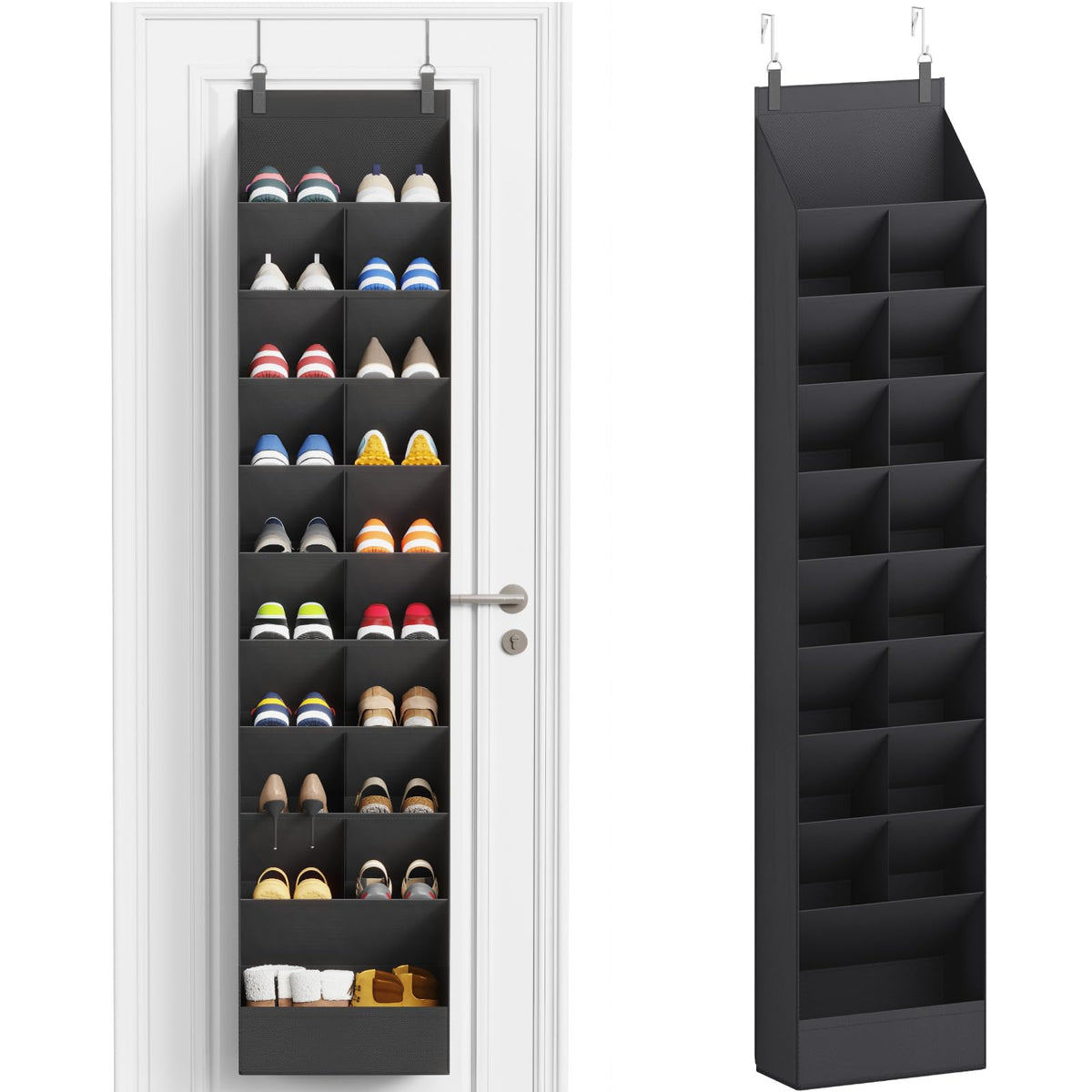 Lifewit Over the Door Shoe Organizer with Large Deep Pockets, Fabric Hanging Shoes Shelf for Closet, Dorm Storage, Shoe Rack Holder for Sneakers, Boots
