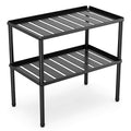DwellDeal Cabinet Organizer Shelf, 2 Tier Kitchen Cabinet Organizer with Stackable Cabinet Shelves for Kitchen Countertop Storage, Metal Kitchen Shelf Organizer for Spice, Pantry & Under Sink White