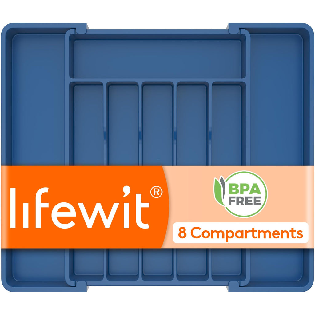 Lifewit Expandable Silverware Drawer Organizer, Kitchen Utensil Tray