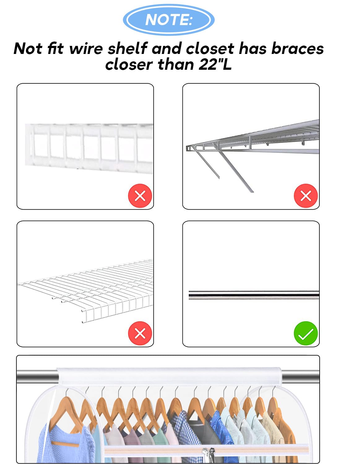 Large Hanging Garment Storage Bag with Clear Window