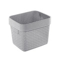 Tall Woven Plastic Storage Basket with Handles - Gray
