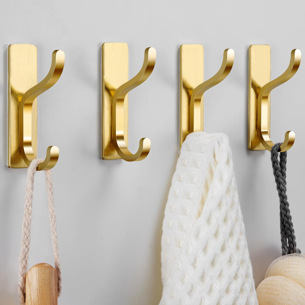 Heavy-Duty Adhesive Wall Hooks for Towels, Coats & Bags