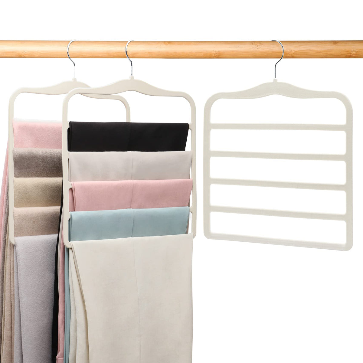 Closet Organizers and Storage,Pants-Hangers-Space-Saving,Dorm Room Essentials for College Students Girls Boys Guys