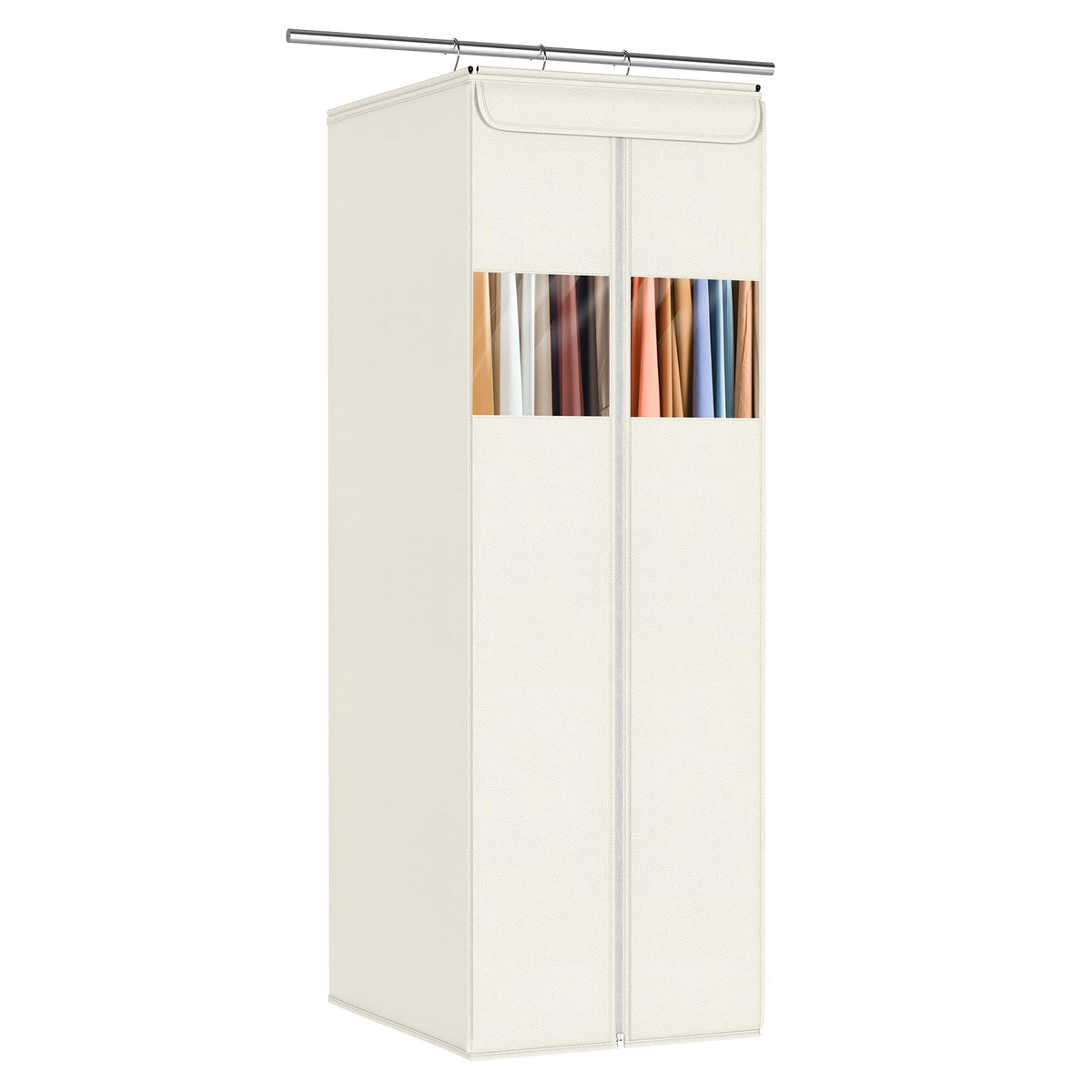 Zilink Clear Garment Bags for Hanging Clothes Large Hanging Garment Bag for Closet Storage with Clear Window Space Saving Garment Storage Bags for Suits, Coats, Dresses