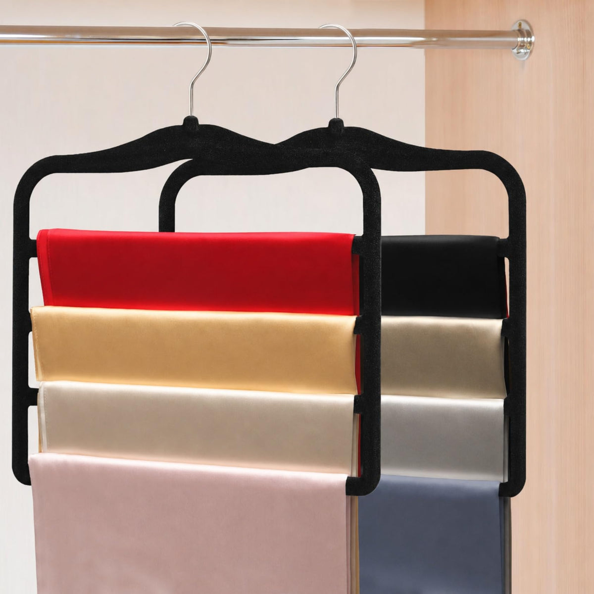 Closet Organizers and Storage,Pants-Hangers-Space-Saving,Dorm Room Essentials for College Students Girls Boys Guys