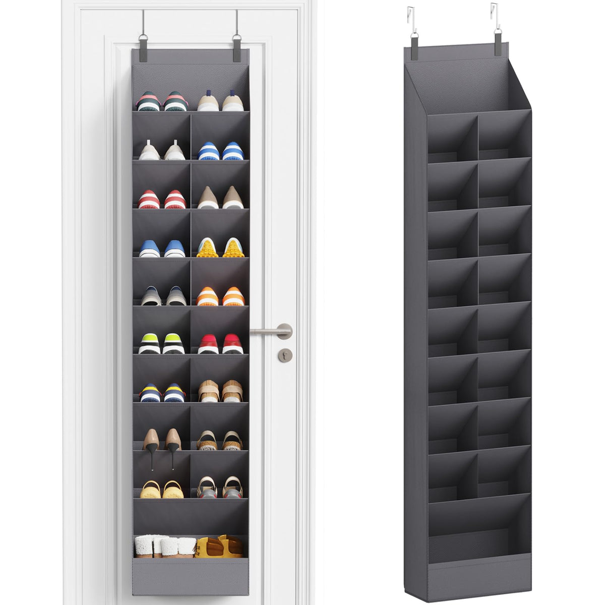 Lifewit Over the Door Shoe Organizer with Large Deep Pockets, Fabric Hanging Shoes Shelf for Closet, Dorm Storage, Shoe Rack Holder for Sneakers, Boots
