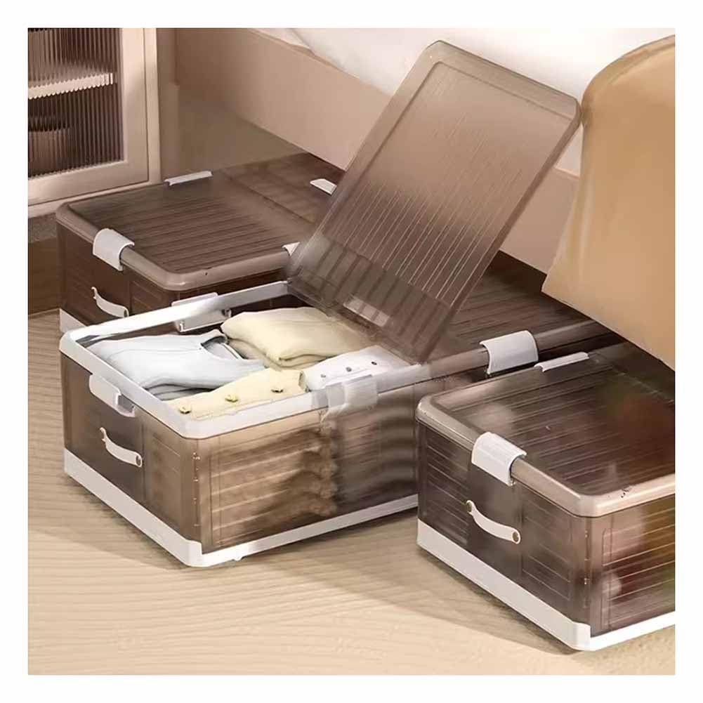Collapsible Under-Bed Storage Bin with Wheels & Lid