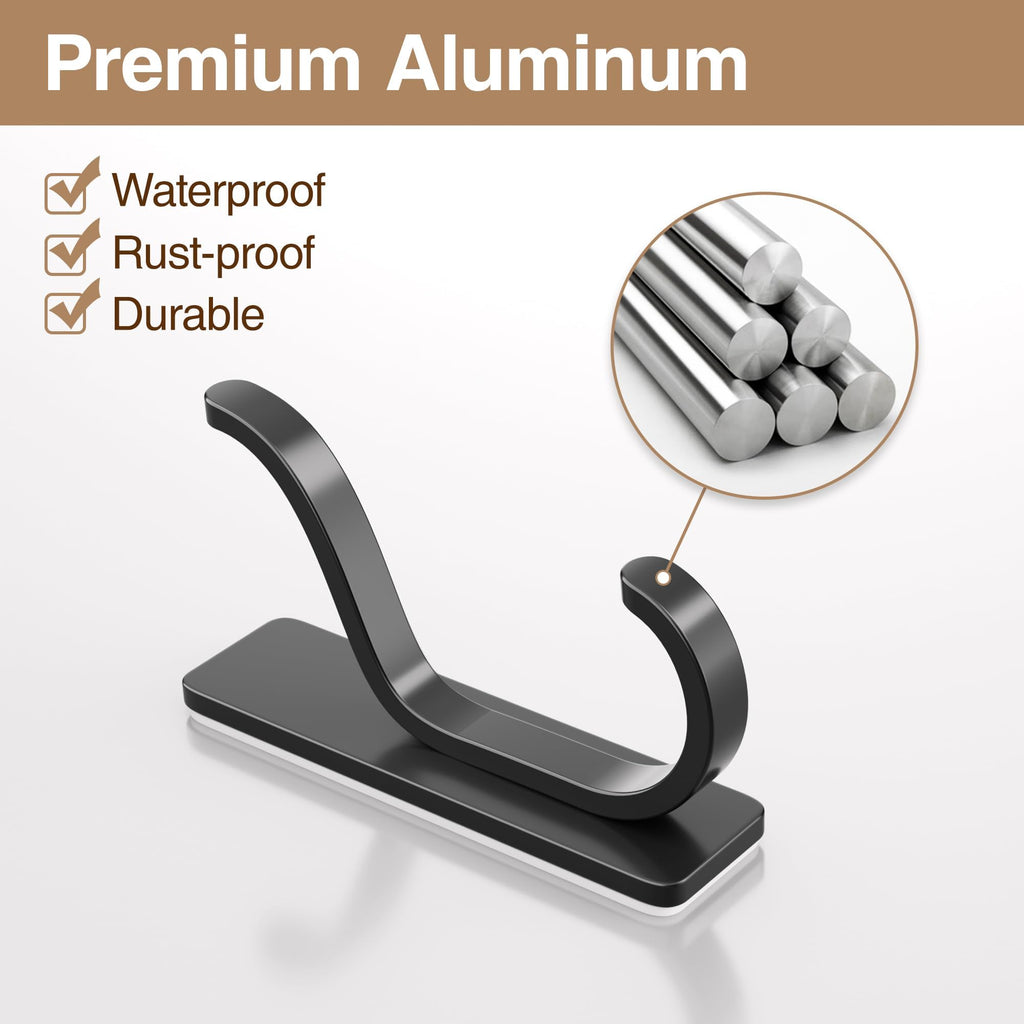 Heavy-Duty Adhesive Wall Hooks for Towels, Coats & Bags