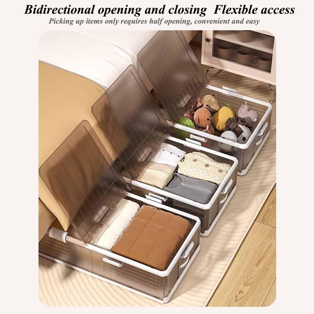 Collapsible Under-Bed Storage Bin with Wheels & Lid