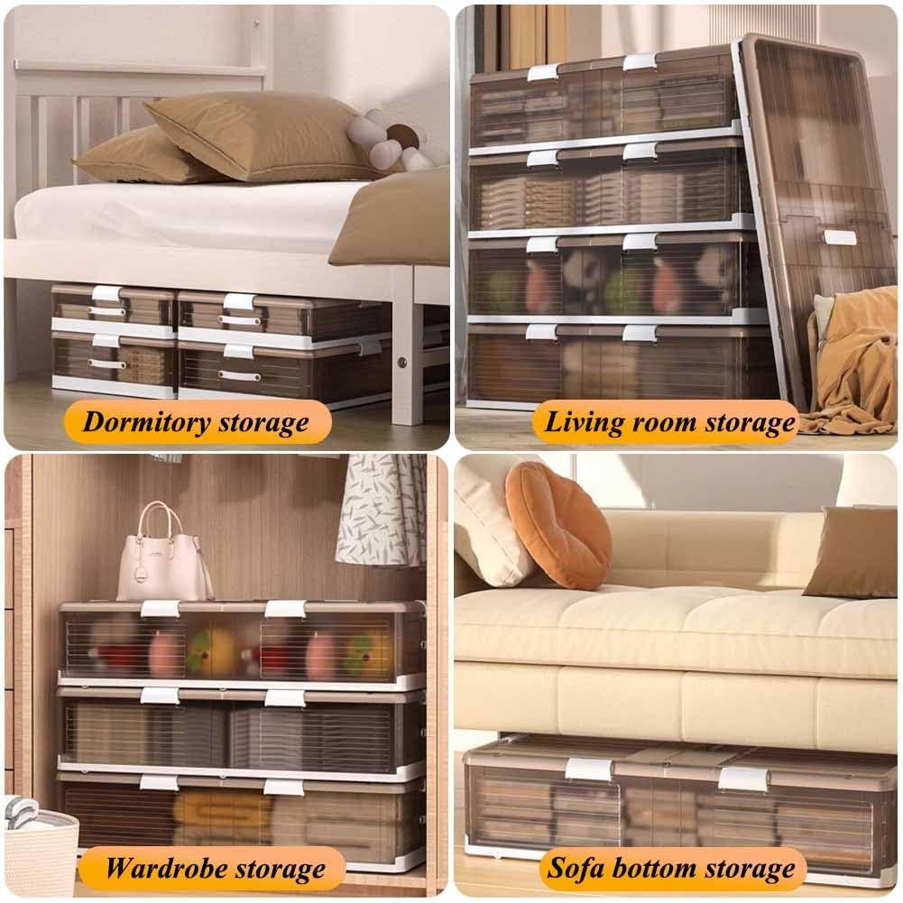 Collapsible Under-Bed Storage Bin with Wheels & Lid