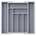 Pipishell Bamboo Silverware Organizer, Expandable Cutlery Tray