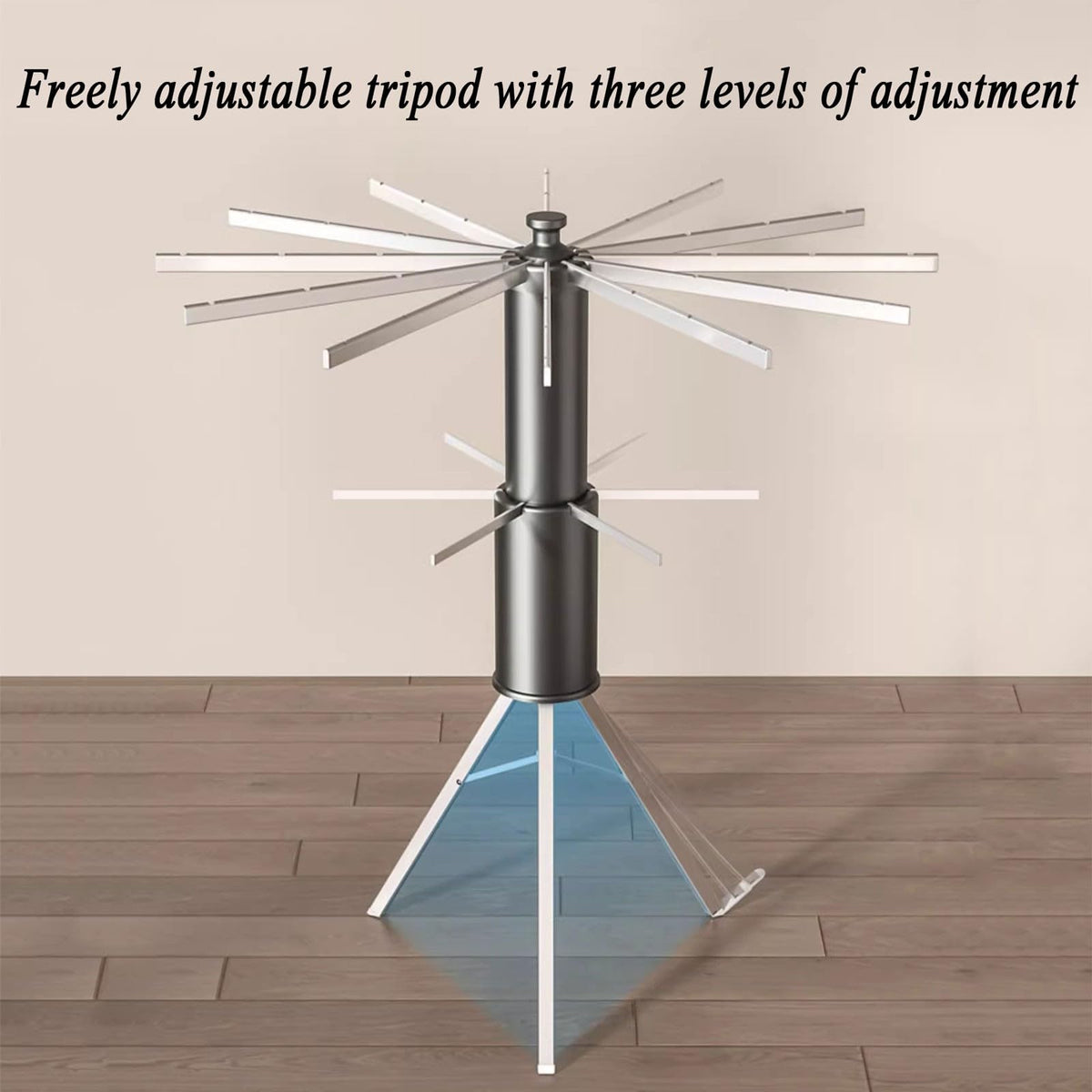 Foldable Tripod Clothes Drying Rack with 12/16 Poles
