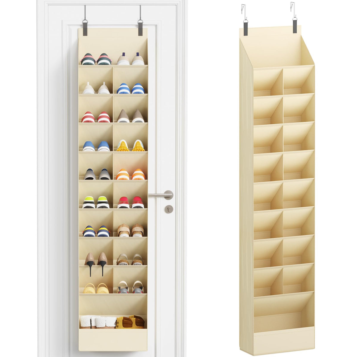 Lifewit Over the Door Shoe Organizer with Large Deep Pockets, Fabric Hanging Shoes Shelf for Closet, Dorm Storage, Shoe Rack Holder for Sneakers, Boots