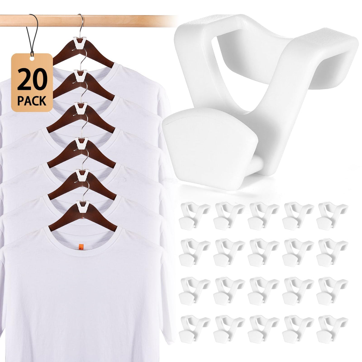 Multi-Pack Space-Saving Clothes Hanger Connector Hooks