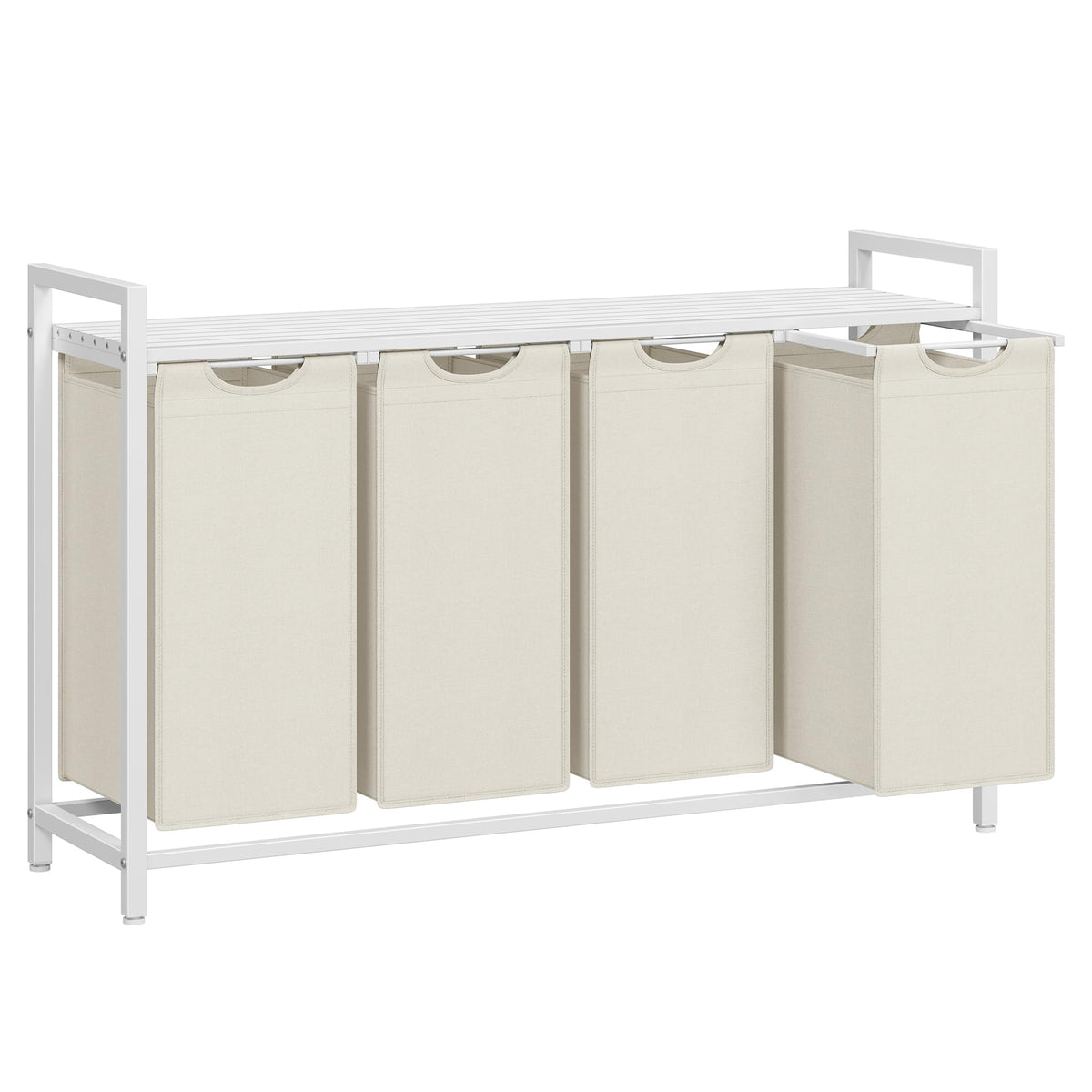 Laundry Basket with Removable Bag, Shelf & Metal Frame