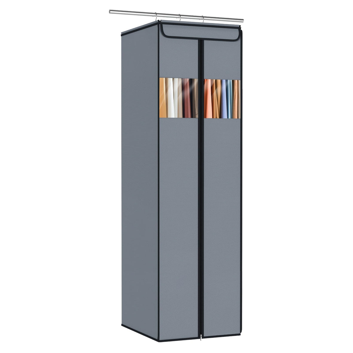 Zilink Clear Garment Bags for Hanging Clothes Large Hanging Garment Bag for Closet Storage with Clear Window Space Saving Garment Storage Bags for Suits, Coats, Dresses