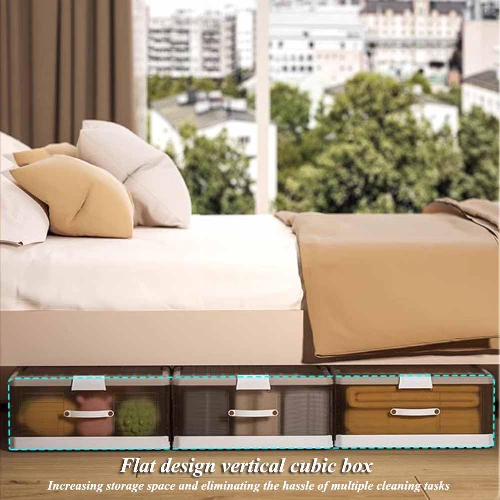 Collapsible Under-Bed Storage Bin with Wheels & Lid